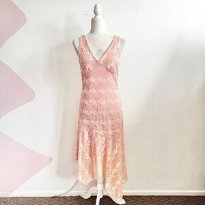 Vintage Y2K Fairy Maxi Dress Sz Large 2000s 90s Asymmetrical Fairycore